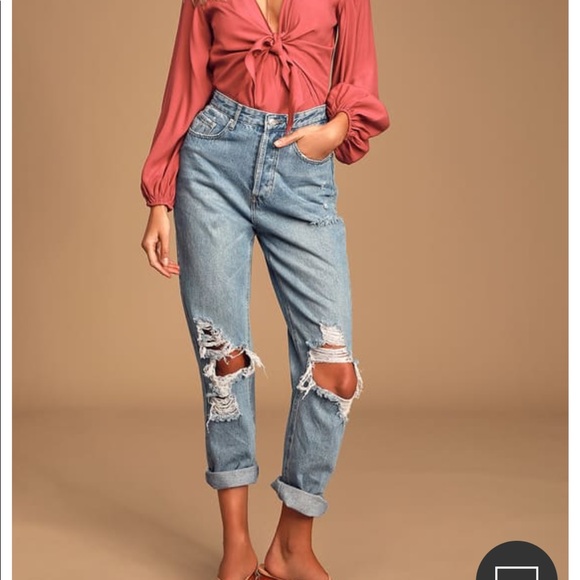 Astr Women's Rose Tie-Front Bodysuit - Picture 2 of 5